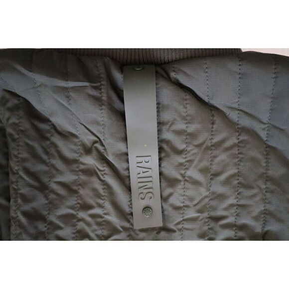 RAINS 18300 Unisex Sz Medium Evergreen Full Zip Liner High-Neck Jacket - Picture 9 of 10